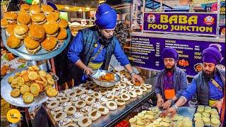 Two Sardar Ji Selling Cheapest Shahi Maharaja Burger Making Rs. 13/- Only l Yamuna Nagar Street Food