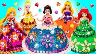 DIY Amazing Sparkle Dresses out of Clay for Princess Mini Dolls