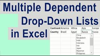 Dynamic Dependent Dropdown list in Excel