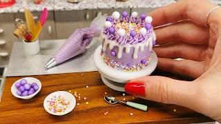 MINI AMAZING Purple Cake, REAL mini cooking and baking /  ASMR