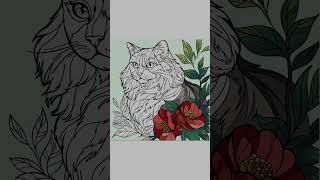Color by Number Magic | Cat & Flowers ASMR 