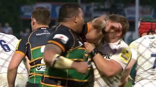 Rugby fight: Salesi Ma'afu punches Tom Youngs