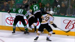 Jamie Benn absolutely drills Brad Marchand