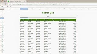 How to create a Search Box in Google Sheets