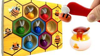 Learn Colors and Counting with Toy Bees and Beehive | Best Preschool Toddler Fun Toy Learning Video