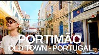 [4K] Portimão, Algarve Portugal - Town and Seafront Walking Tour with Natural Sounds (ASMR)