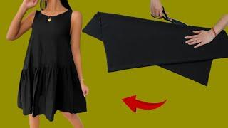 WOW️Only 1 meter fabric Summer Stylish Dresses Cut and Sew in 10 Minutes  Summer Trends Dresses