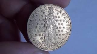 Coin of France of the Capetian millennium 1987/Монета Франции тысячелетие Капетингов 1987 год