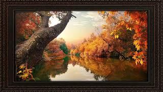 Framed tv autumn art with 2 hours of tranquil music beautiful fall colors