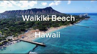 Waikiki Beach and Diamond Head Volcano, Oahu, Hawaii - High Quality Drone Video - DJI Mini 2