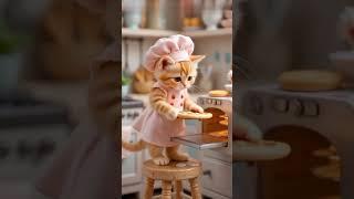 "Tiny Golden Kitten Becomes a Pizza Chef  | Cutest Cooking Story Ever!"
