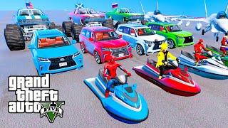 GTA V Monster Truck Race Challenge by Trevor and Friends on Amazing Sport Cars Planes and Motorcycle