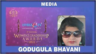 Godugula Bhavani | Media Award | Women's Leadership Awards 2022 | WLA 3rd Edition | Hybiz Tv