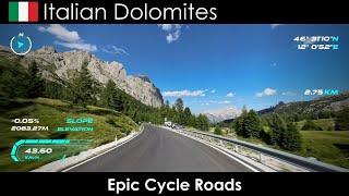 4K Video Virtual Indoor Cycling  + Speed and Altitude Graphics Dolomites - Italy