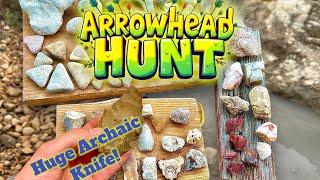 Arrowhead hunt San Marcos TX Blanco River Huge Knife exploring points axe and artifacts