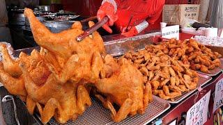 1 ton sold per day!! The legendary Korean traditional market chicken. / Korean street food