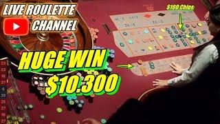  LIVE ROULETTE | Watch Biggest Win 10.300 In Las Vegas Casino  $100 Chips Bets  2024-10-01