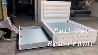 NEW DESIGN - Pull Out Bed Frame - One Bed With Two Mattresses | LEIZI Furniture