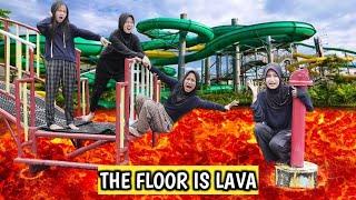 TANTANGAN THE FLOOR IS LAVA DI WATERBOOM |Desma And Bestie