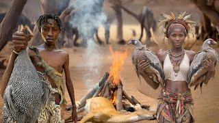 Experience Ancient Hadzabe Tribe Lifestyle | Hunting And Cooking In The Wild