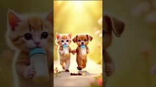 Cat's and dog  Dudi dudi dum dum #cat #dudidudidam #shortsfeed #shorts #viralcats #ai #trending