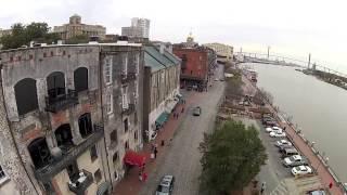 A Walk Down River Street in Savannah GA - An Aerial View