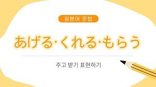 あげる・くれる・もらう(수업시간 보충설명)