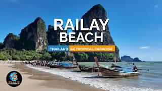 RAILAY BEACH, Krabi  Walking Through Thailand’s Hidden Paradise | 4K Asia Relaxing Tour