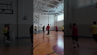 Indoor soccer in the seminary
