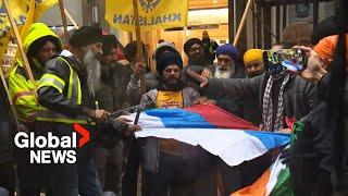 Sikh community rallies at India’s Vancouver consulate amid foreign interference allegations