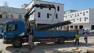 Loading pipes on Hiab | Mini Crane