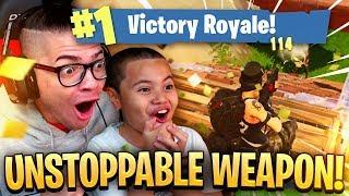 OMG THIS *NEW* WEAPON MIGHT GET ME BANNED ITS TOO OP! 9 YEAR OLD BROTHER! FORTNITE BATTLE ROYALE! 