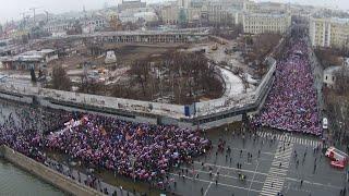 Марш Весна(Траурный митинг в честь Немцова), 01.03.2015 - Вид с коптера Inspire1