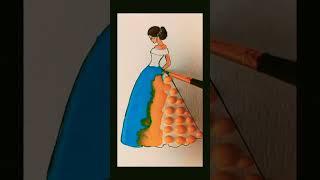 Beautiful Gown With Water Drop/ DIY Creative Art #shorts #diy #gown #creative