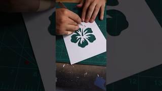 Flower stencil #shorts  #art