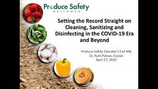 Produce Safety Educators Call #46: Cleaning, Sanitizing and Disinfecting in the COVID-19 Era