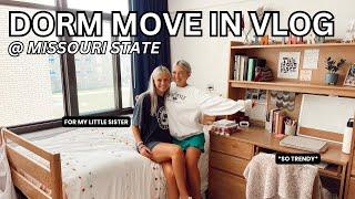 COLLEGE MOVE IN VLOG 2023: moving my little sister in @ Missouri State (+ DORM TOUR)