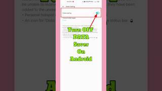 Turn Off Data Saver on Android  ||Turn Off Mobile Data Saver||#shorts#viral