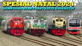 RAMAINYA KERETA API STASIUN TERSIBUK JAKARTA ! Lokomotif Livery Vintage & Kereta New Gen NATAL 2024