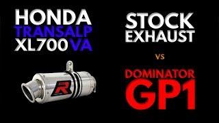 Honda Transalp XL700 exhaust STOCK vs DOMINATOR GP1