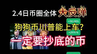 2.4日币圈全体触底反弹！狗狗币川普币什么时候回巅峰？一定要抄底的币！