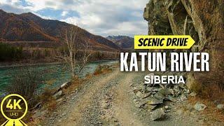 Scenic Roads of Siberia in 4K - Virtual Driving along Katun River for Indoor Cycling Classes