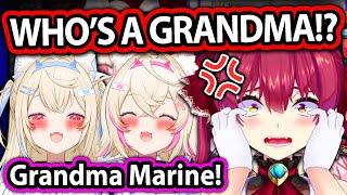 Marine Broke When Fuwamoco's Chat Keep Calling Grandma 【Hololive】