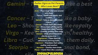 Zodiac Signs as Pet Parents Who loves best ?  #shorts