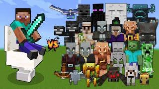 Steve Toilet vs All Minecraft Mobs