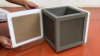 Creative Idea - Making Cement Plant Pots From Cardboard Is Extremely Easy At Home