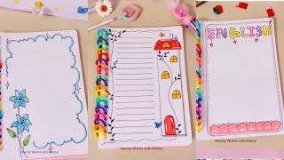 Beautiful and Easy Notebook Decoration / Border Designs / Front Page Decorations