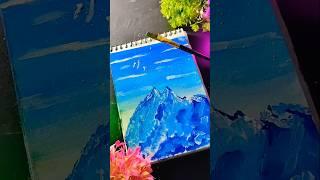scenery of mountain and tube colour painting #art #drawing #shots #subscribe 