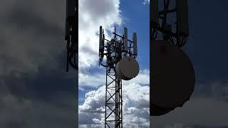 Drone View: Telecom Tower Worker at Heights! #TelecomTower #DroneView #WorkAtHeight #TowerClimbing