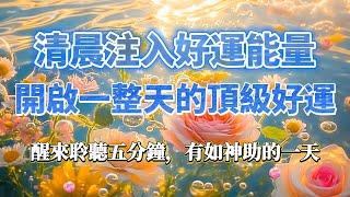 頂級好運音樂（️注意：醒來聆聽五分鐘，有如神助的一天），清晨注入好運能量，開啟一整天的頂級好運，吸引力法則，正念練習，宇宙法則，能量音樂，好運調頻